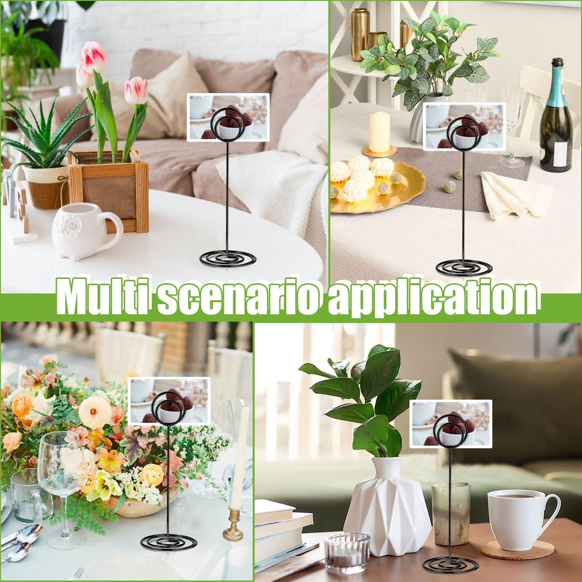 24 Pack 8.75 inch Table Number Holders, Simple Sign Stand Place Card Holder, Delicate Name Reusable Picture Memo Note