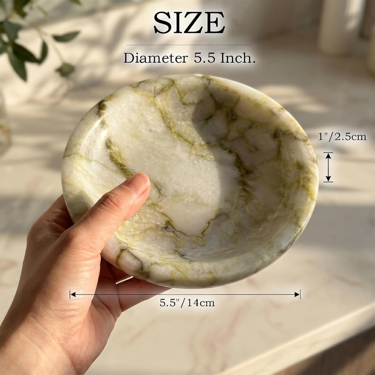 Handcrafted Decorative Tray / Cold Emerald / Natural / 5.5 Inch