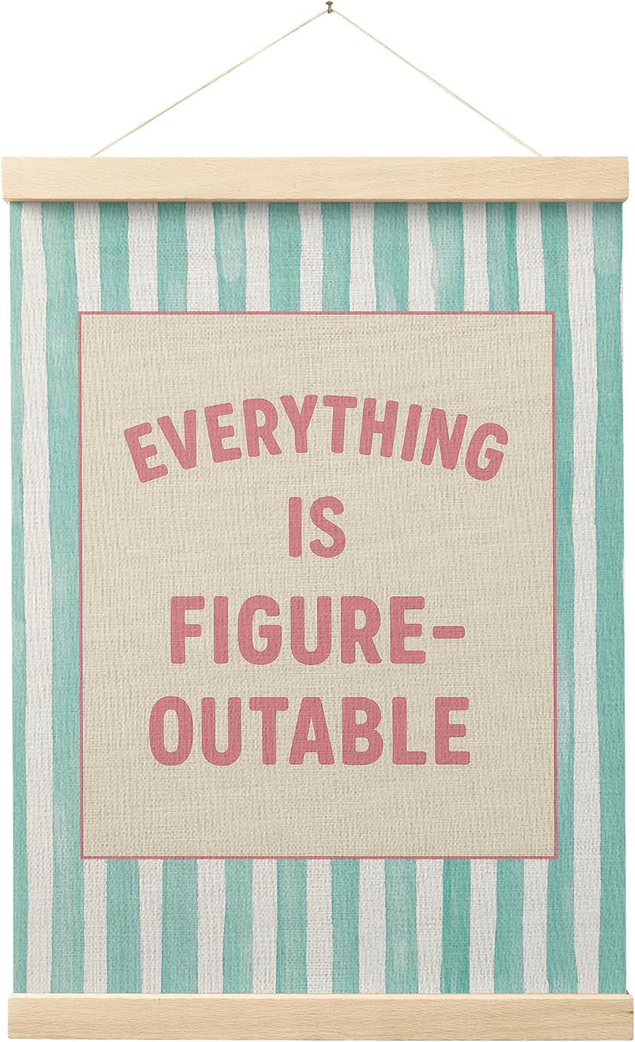 FGFK Everything Is Figureoutable Inspirational Wall Art Poster Hanger Frame