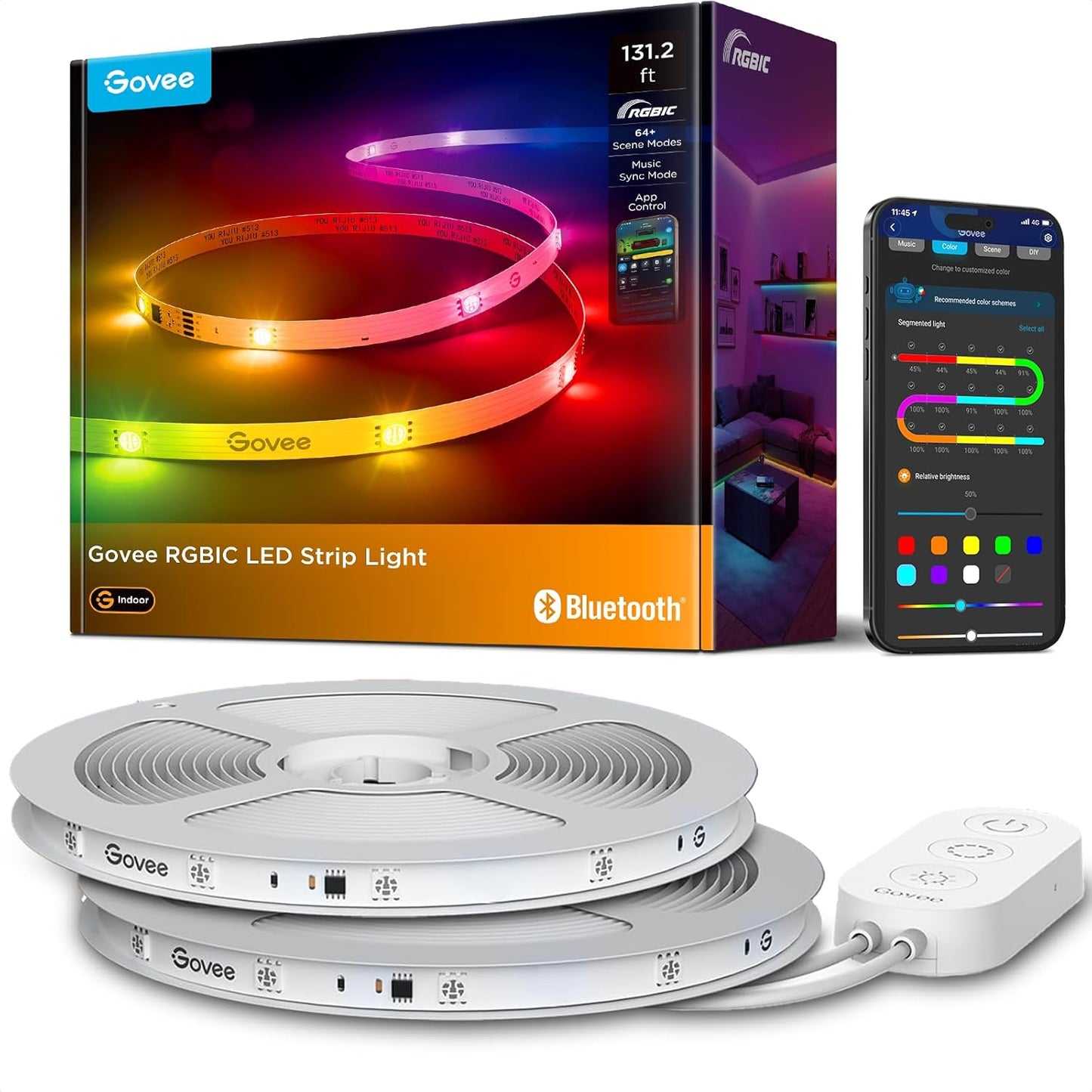 Govee 131.2ft RGBIC LED Strip Lights, LED Lights for Bedroom, APP Control