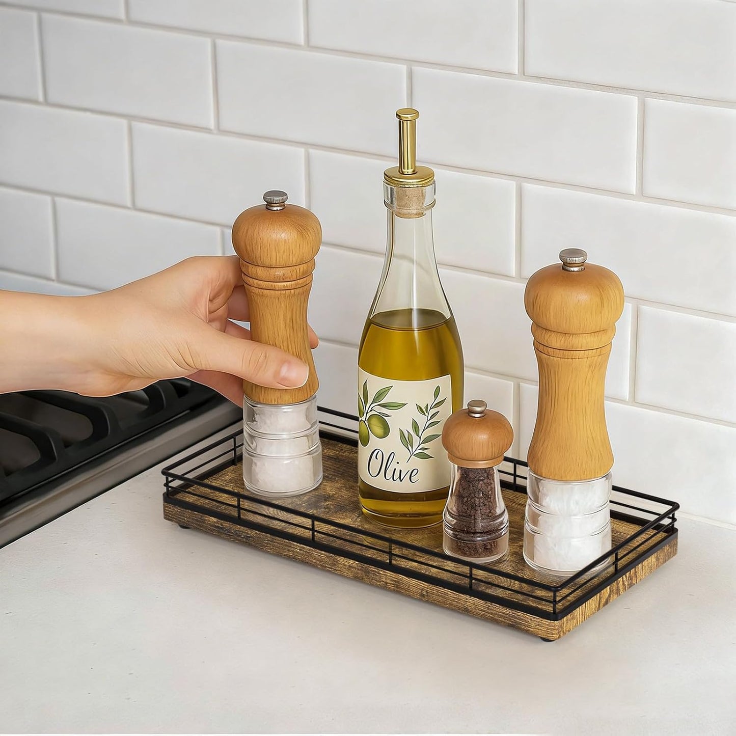 Wood Toilet Tank Tray / 12 x 6 x 1.5 / Rustic Brown
