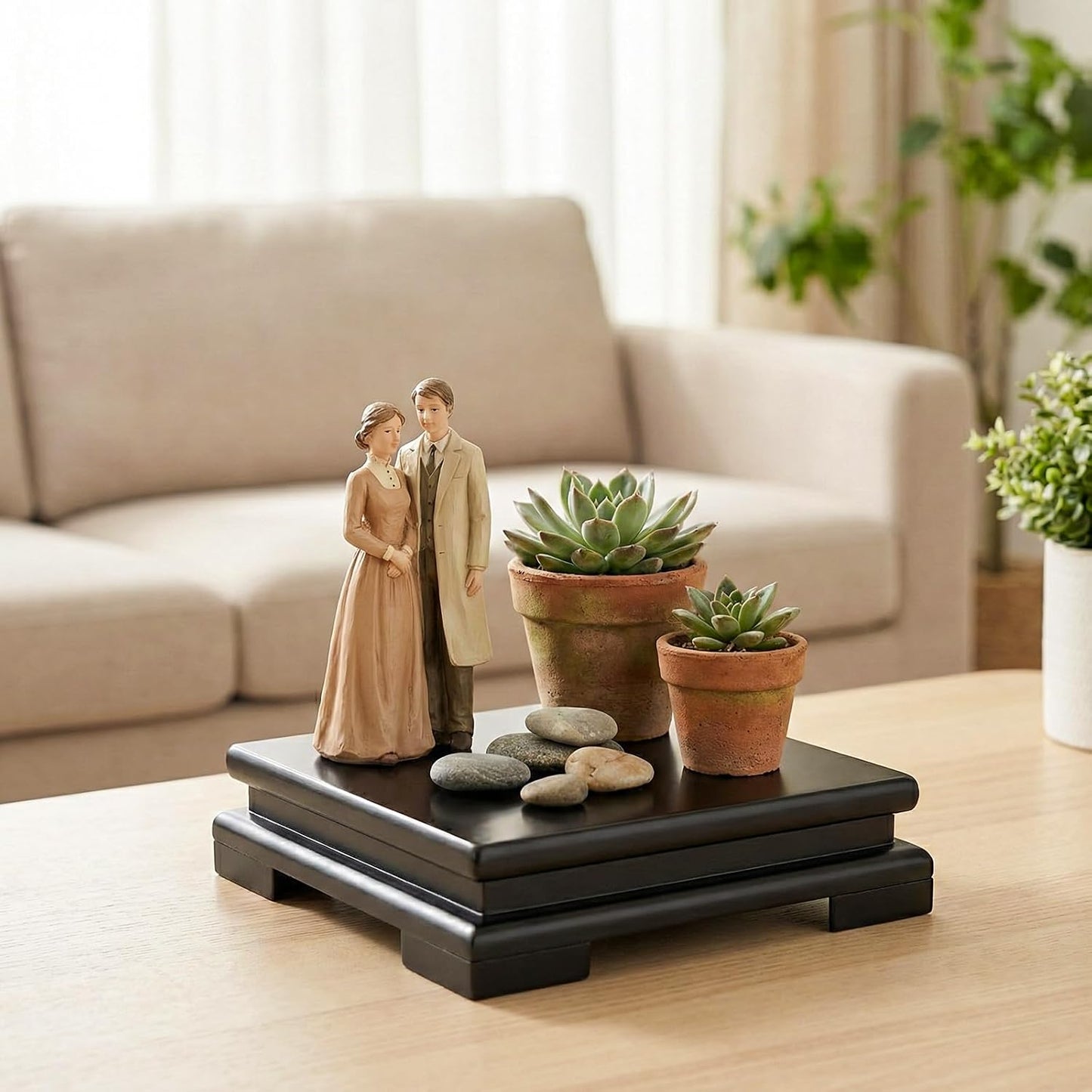 Square Wooden Display Stand / Black / Set of 2