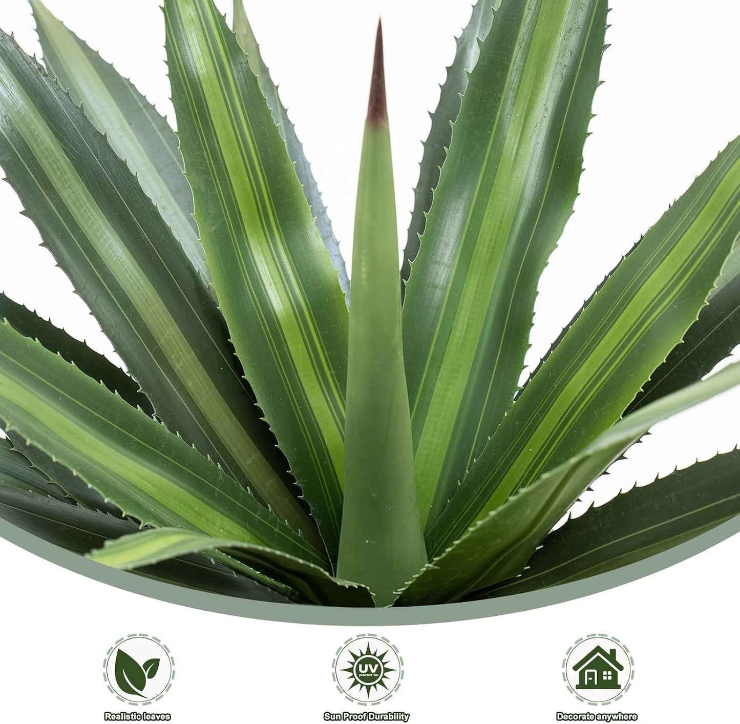Artificial Spiked Agave Plants Tall / Green / 24inches / 2 Inch / Set of 2