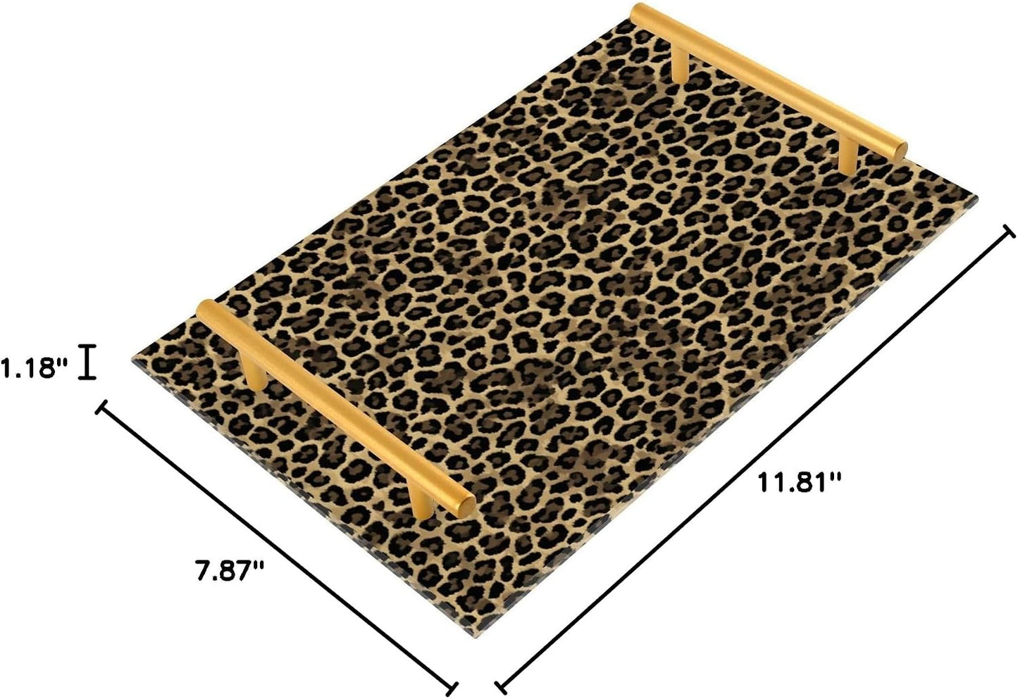 Bathroom Vanity Trays Decorative Trays Perfume Makeup Jewelry Tray / Brown Leopard Print