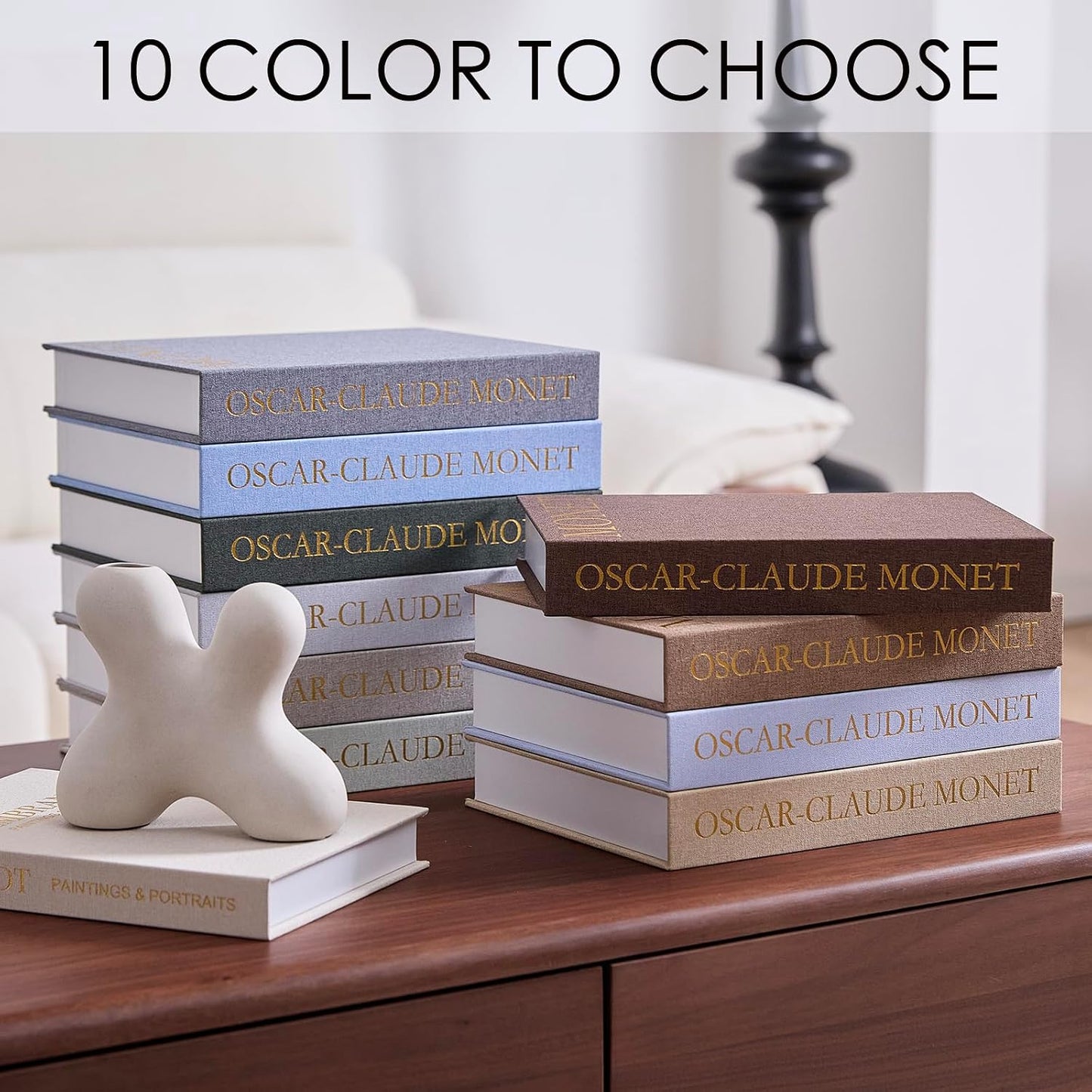 Aesthetic Linen Decorative Fake/Faux Books / Chocolate Brown / Set of 2