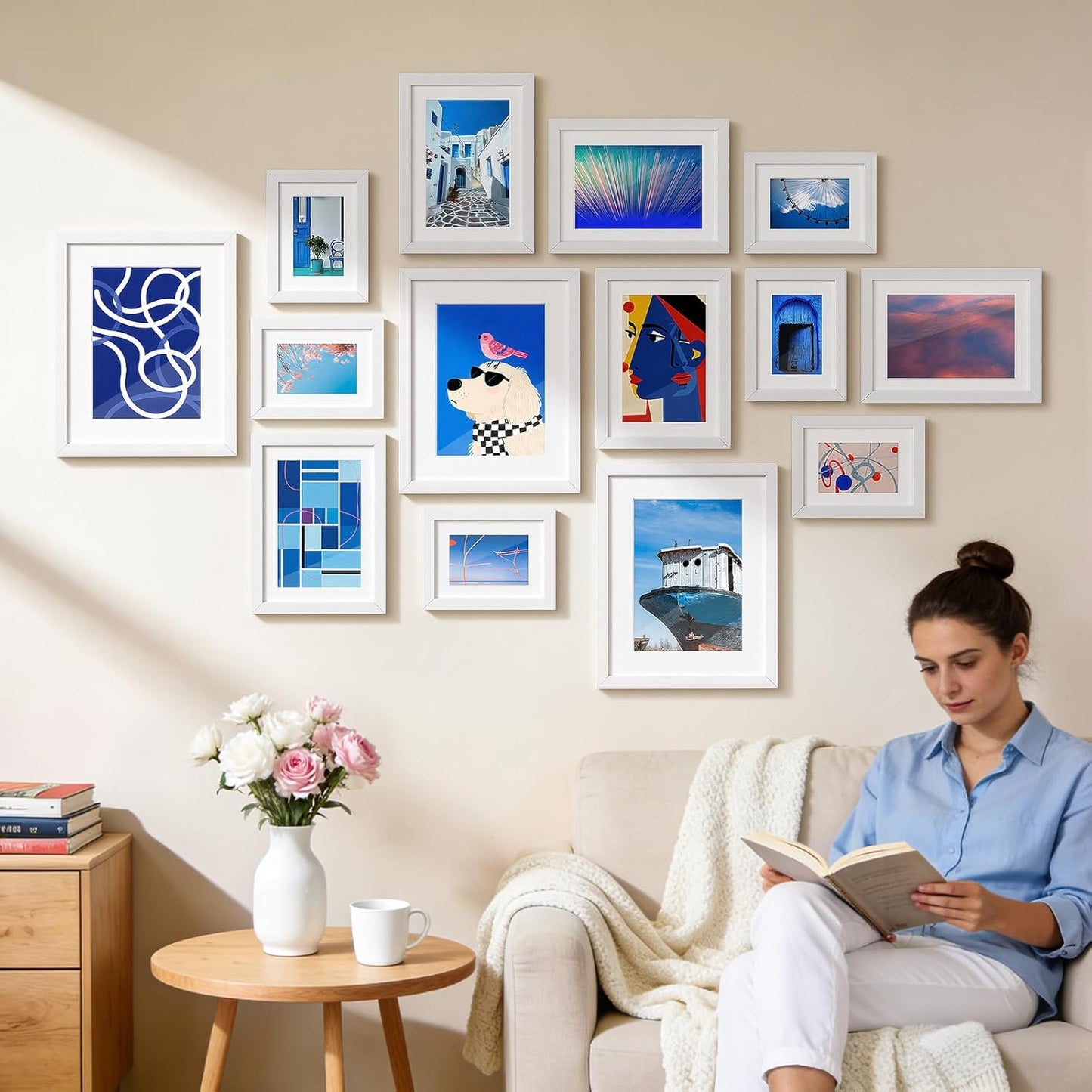 Picture Frame / White Picture Frame Display Pictures / White*6 / 8 x 10 / Set of 6