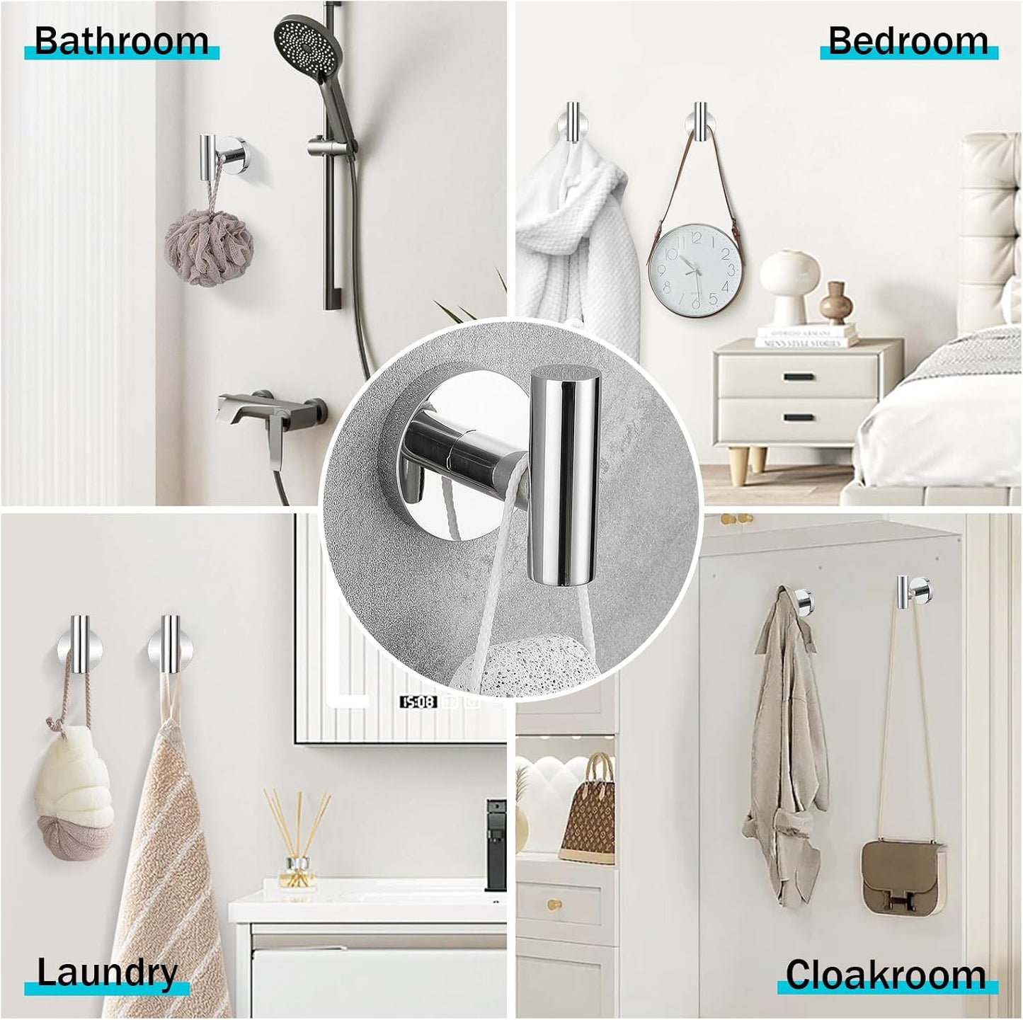 Chrome Bathroom Hardware Set,10 Pieces Towel Bar Towel Holder Set Includes Towel Bar, Toilet Paper Holder,Towel Ring