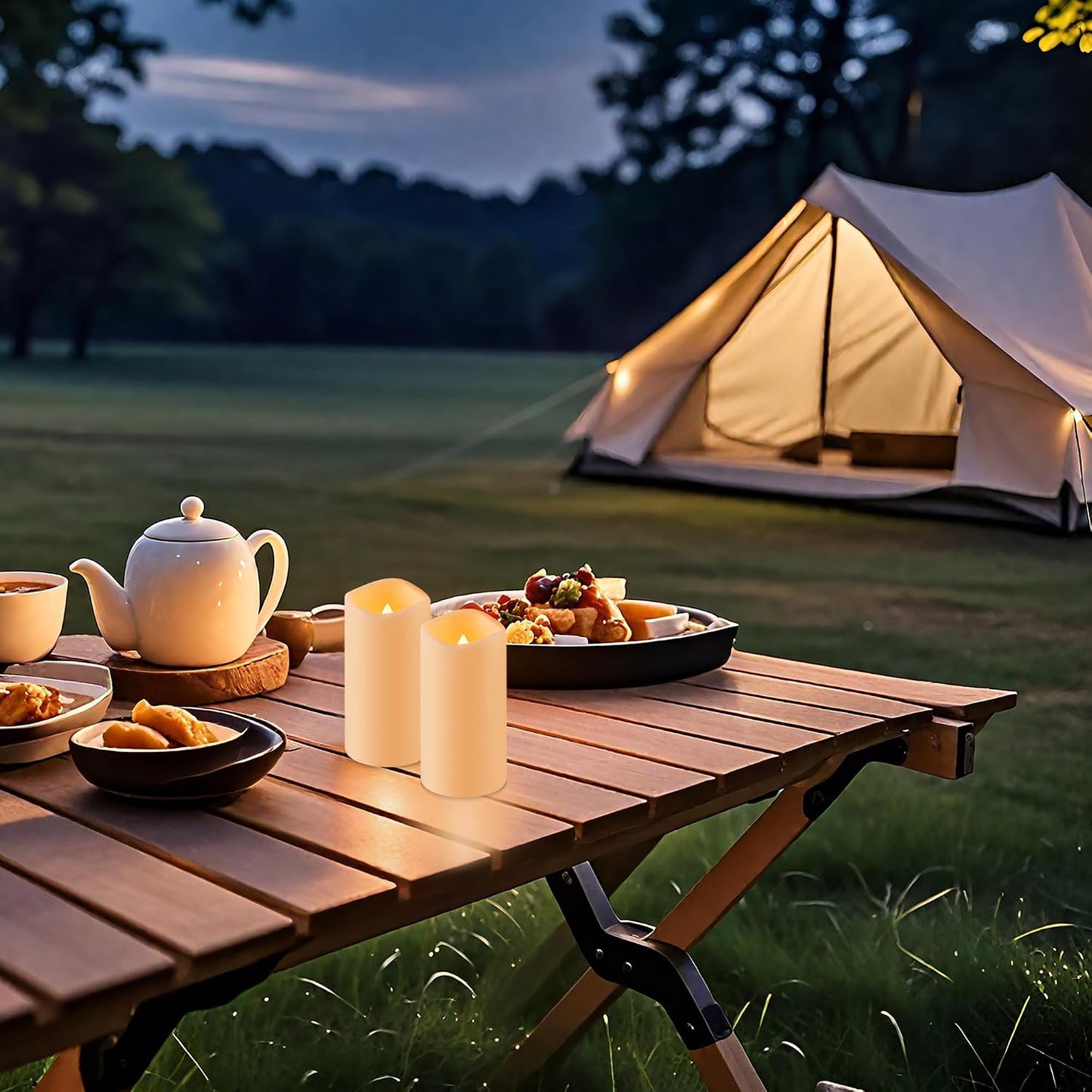 120 Pack Waterproof Outdoor Flameless Candles, Battery Operated Flickering LED Candles with Remote Control and Timer
