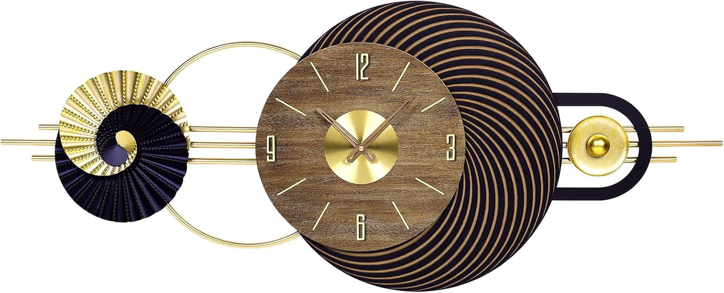 39x16 Inch Oversized Wall Clock Battery Operated, Modern Statement Decor | Quiet Movement, Easy to Read Display, Ideal