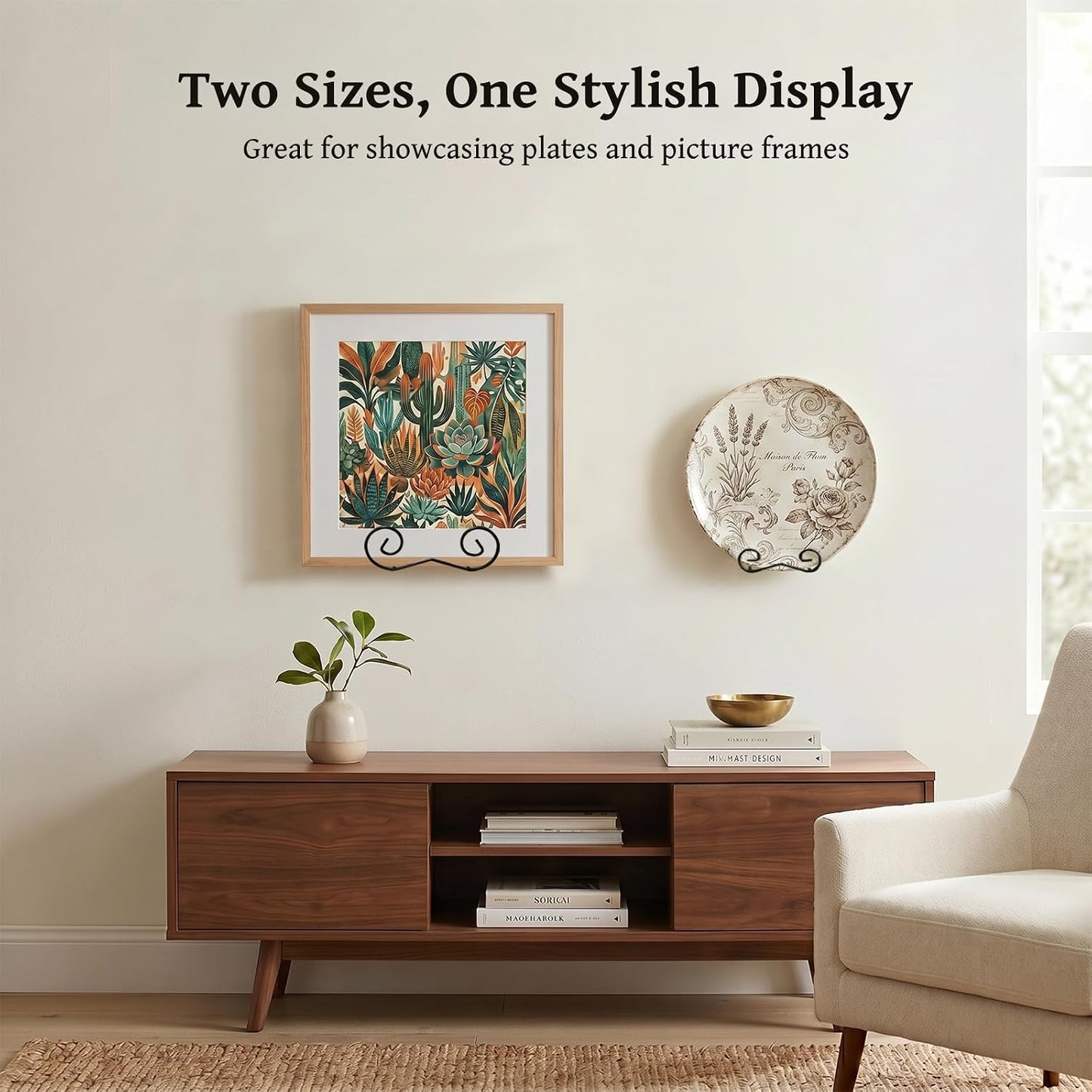 Vertical Metal Holders for Decorative Plates / Black / Large
