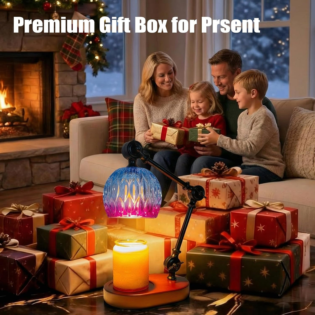 Candle Warmer Lamp, Dimmable Wax Melting Warmer with Adjustable Height, Bedroom Living Room Home Decor, Birthday