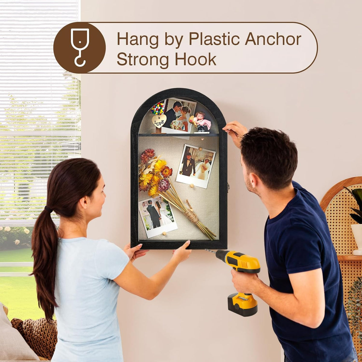 DGWJSU Shadow Box Frame 10x16 Large Shadow Boxes Display Cases with Linen Back and Removable Shelves, Picture Frame