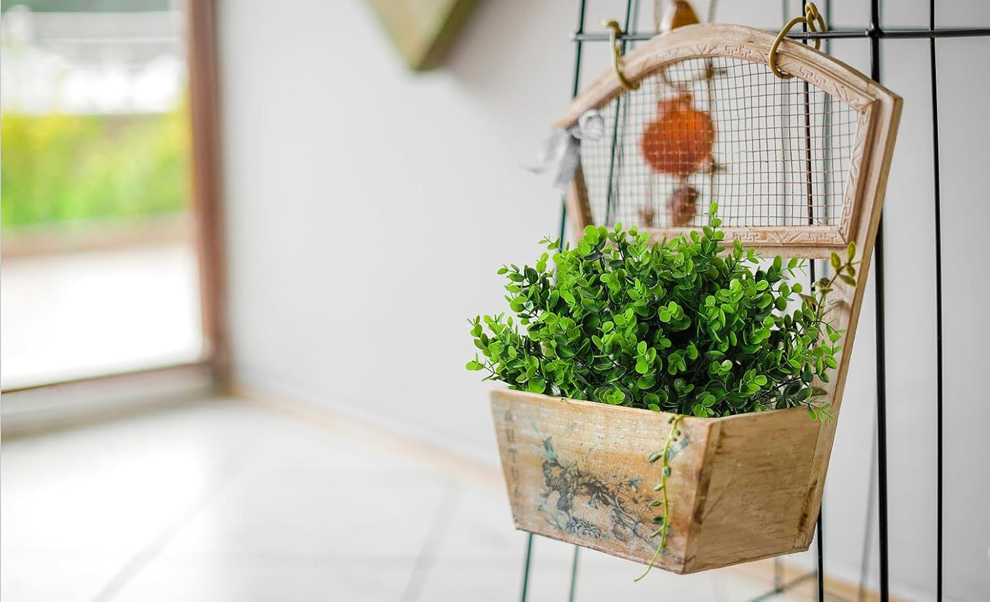 12 Bundles Artificial Bushes Greenery Plants Stems Faux Shrubs Boxwood Plants / Green / Set of 12