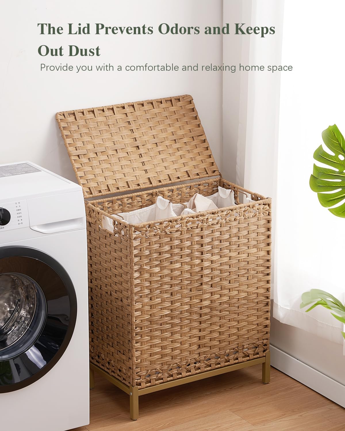 112 L Handwoven Rattan Wicker Laundry Basket / Natural / 112 L - 29.6 Gal