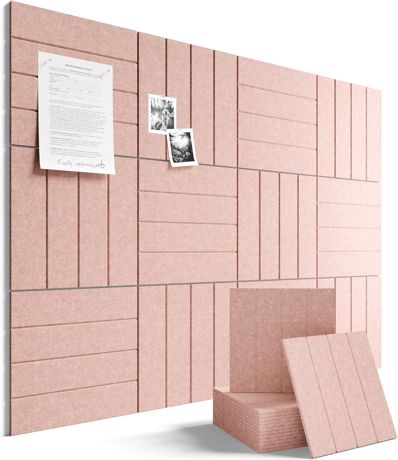 Fluxynara 48" x 36" Large Felt Bulletin Board, Pink