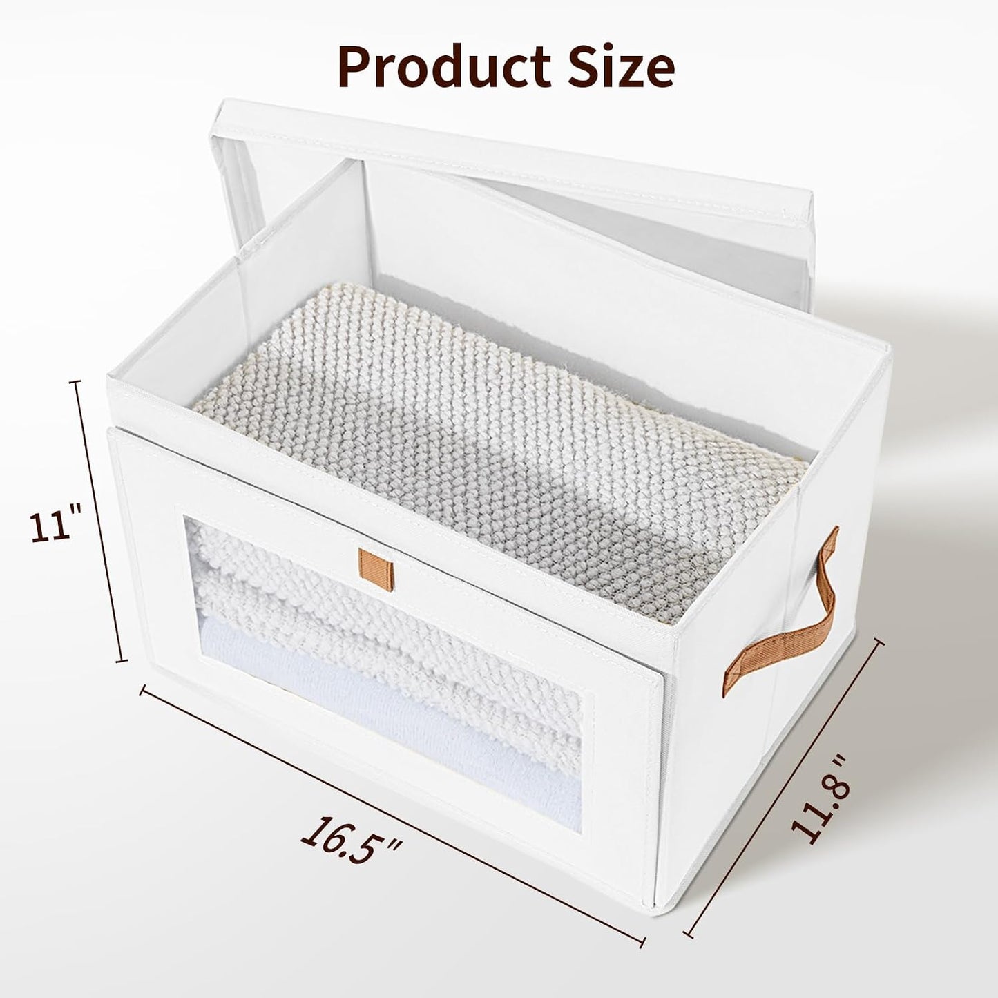 Storage Bins / Fabric Closet Organizer / White / Large / Set of 4