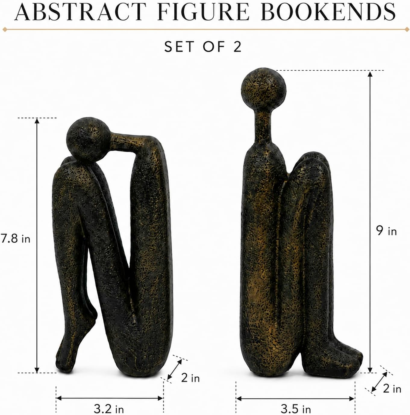 Decorative Bookends / Heavy Duty Resin Book Ends