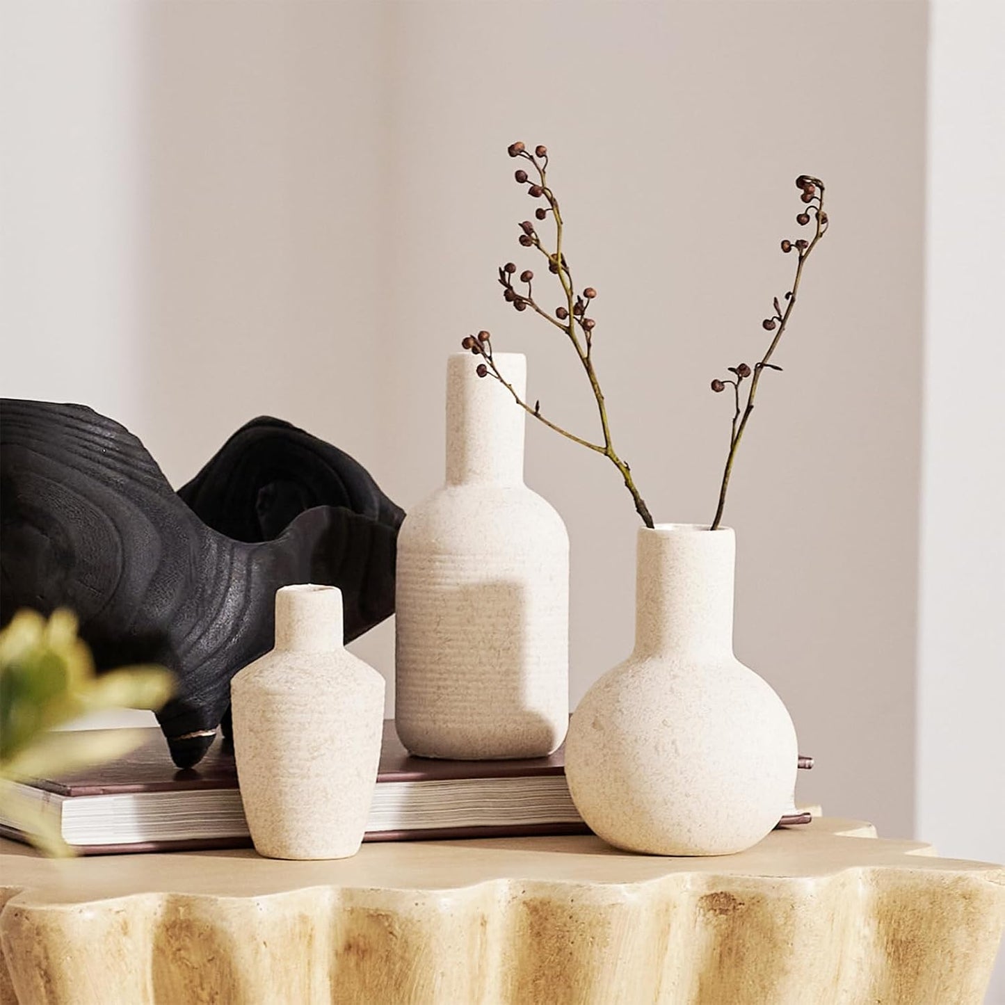 Ceramic Vase / Beige / Set of 3