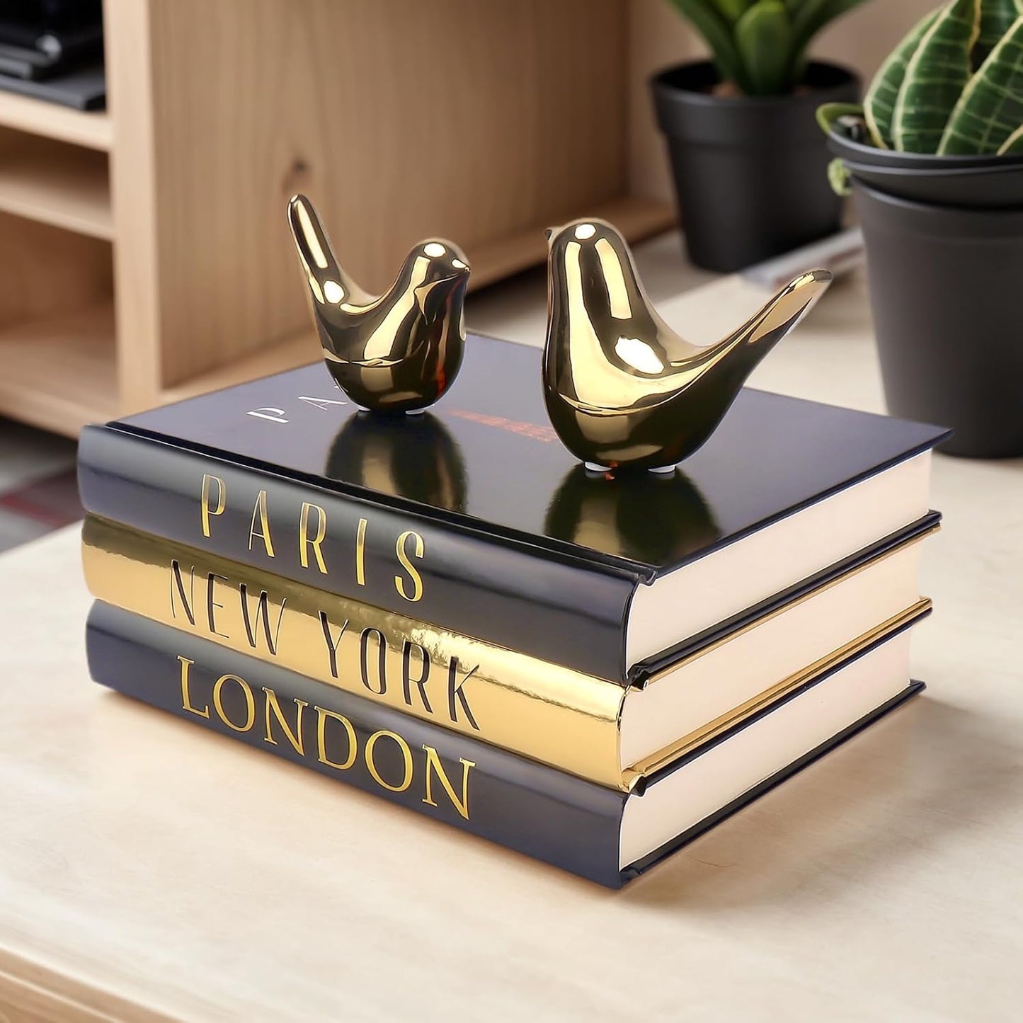 Modern Style Coffee Table Book Decor / Gold