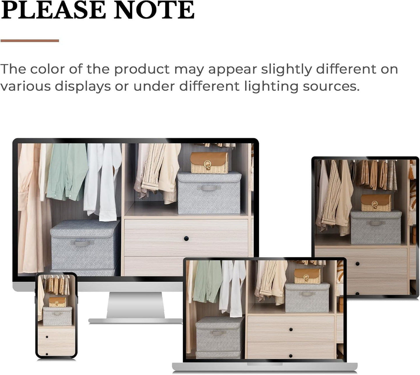 Storage Baskets / Closet Organizers / Ash Gray / Large / Set of 2