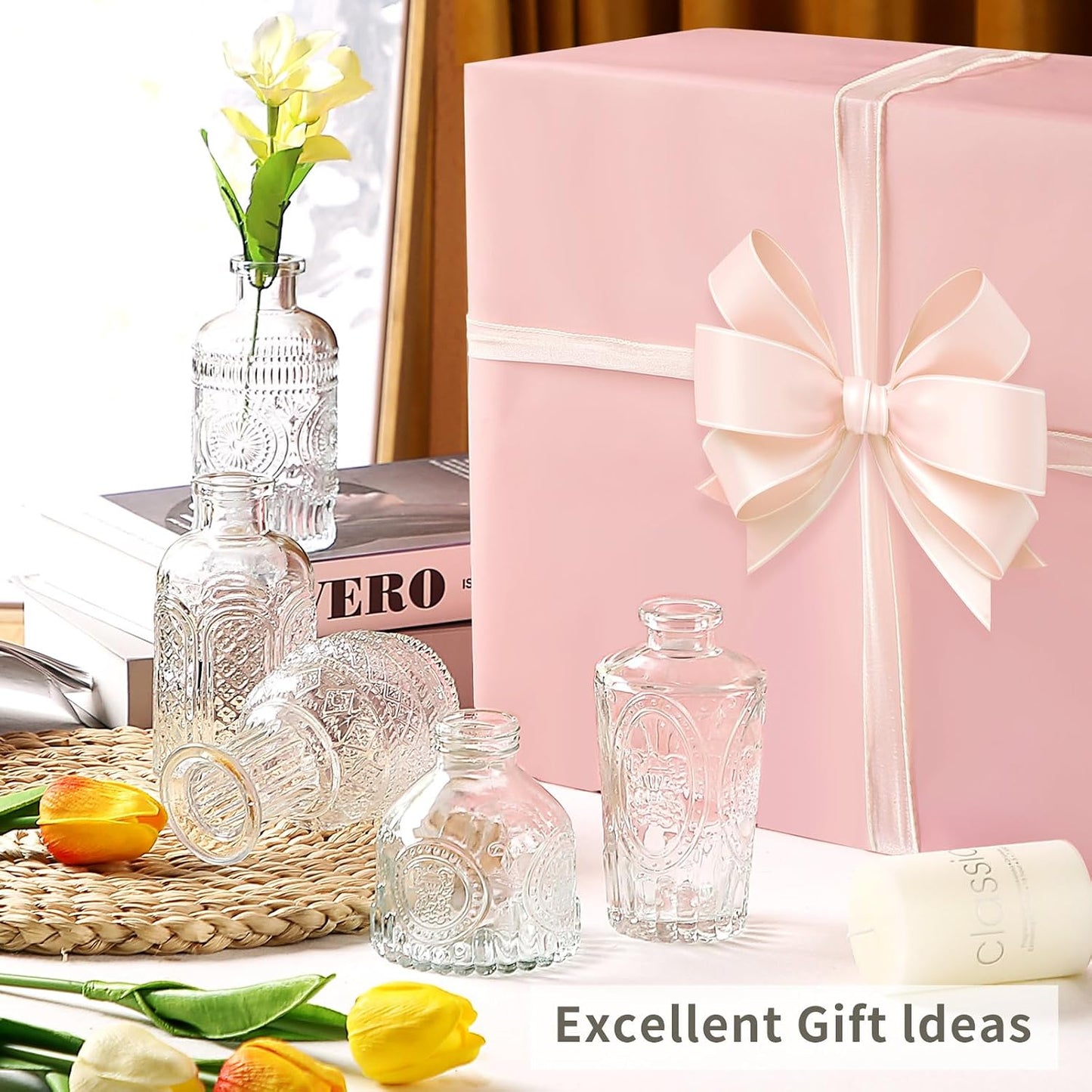 Glass Bud Vases in Bulk Pcs / Clear / Set of 30