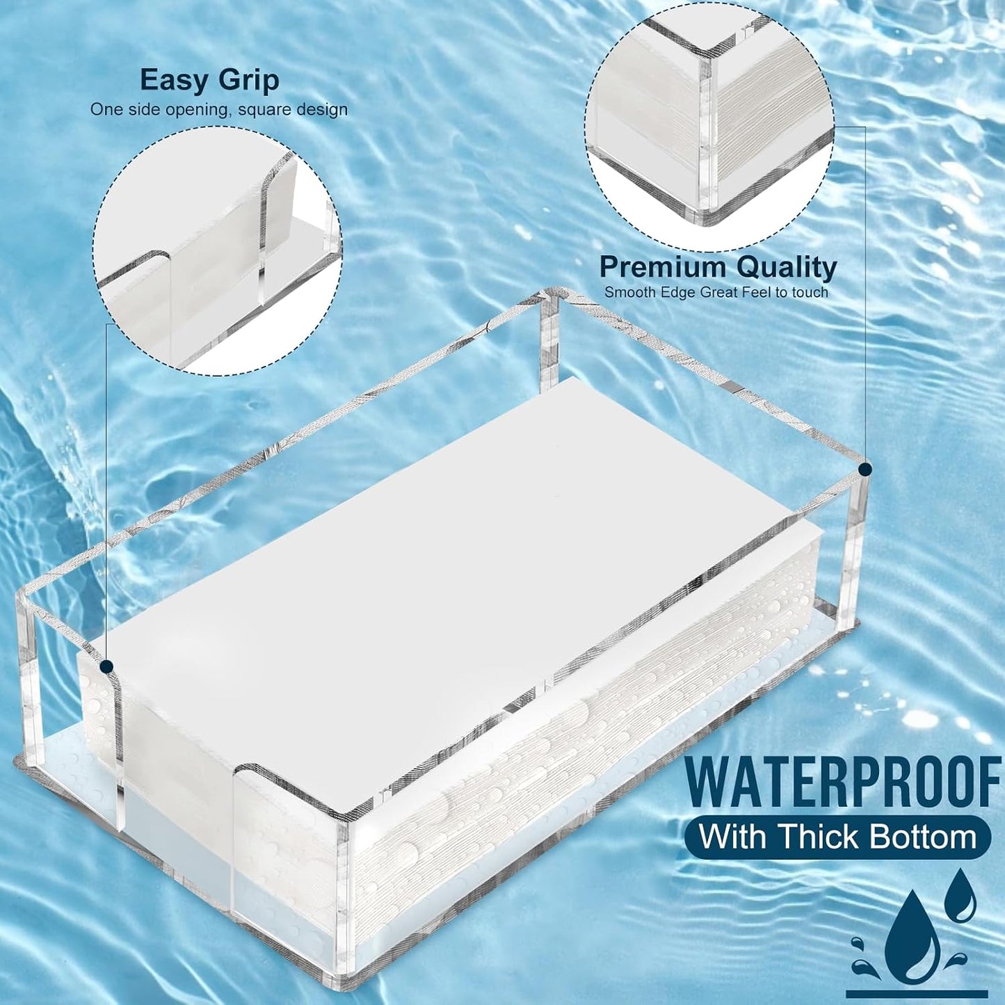 Acrylic Guest Towel Napkin Holder / Clear