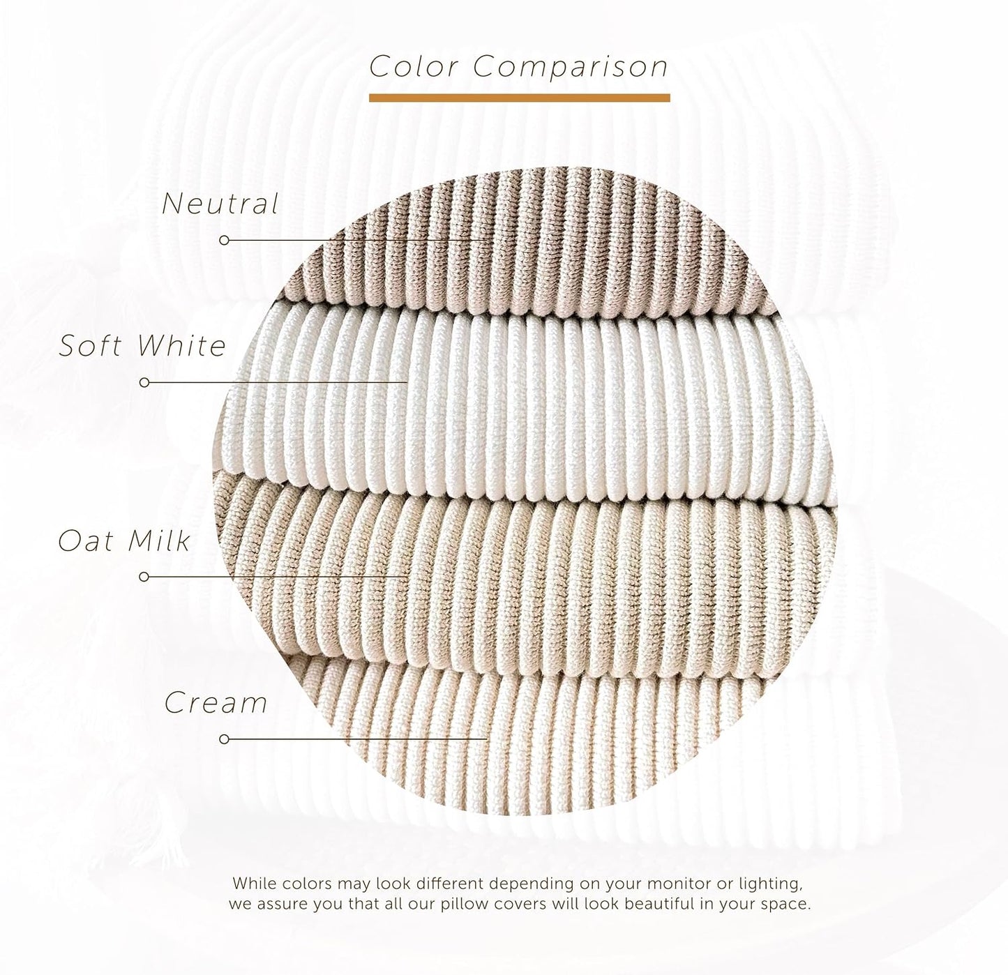 Soft Cotton Throw Pillow Cover / Neutral / 20 x 20 / Beige