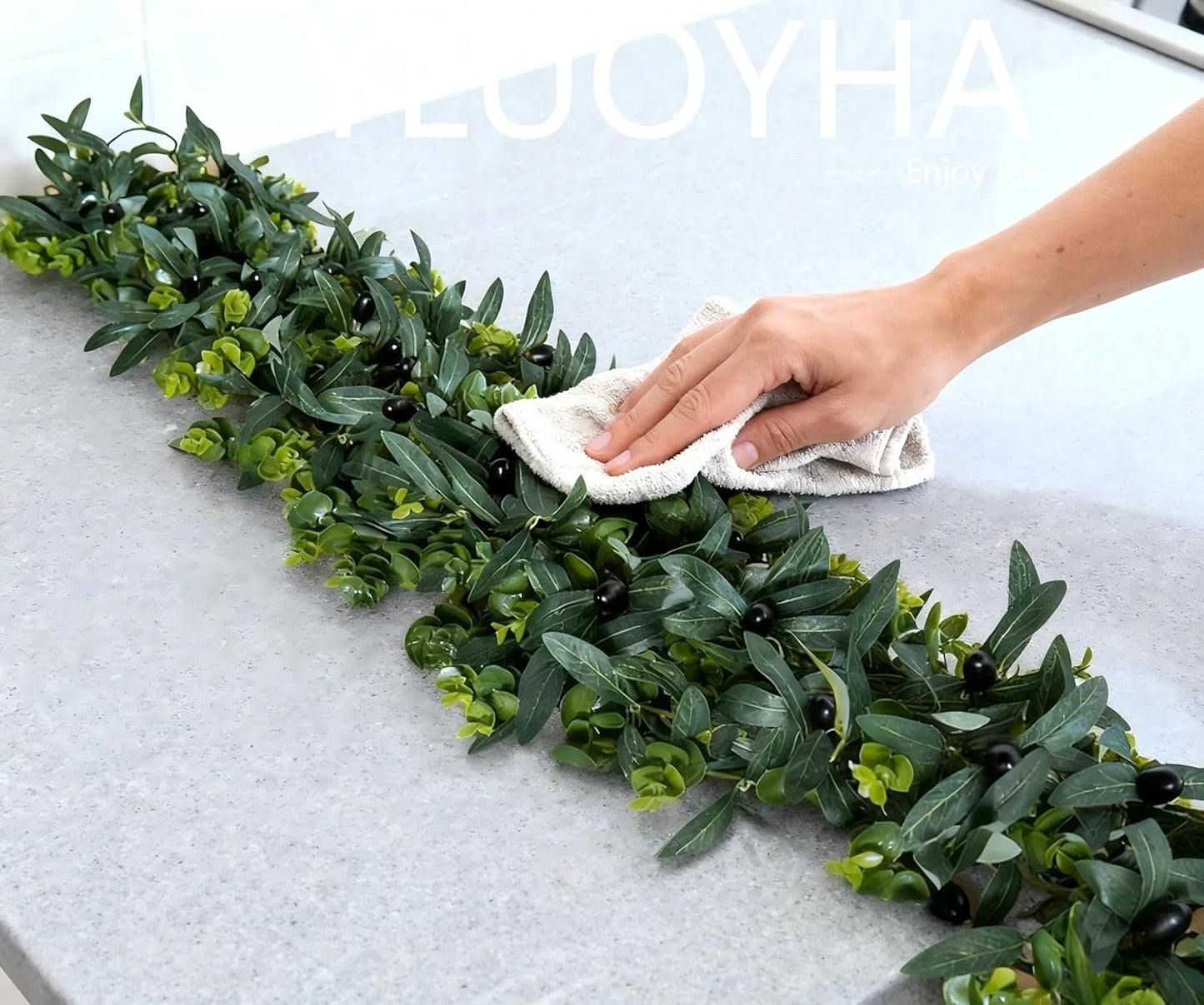 Faux Olive Branches / Eucalyptus Olive Vine / 12 Inch