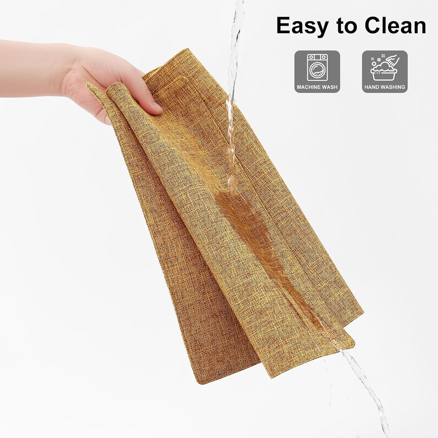 Homaxy Cloths Placemats for Dining Table Set of 6, 13" x 19", Amber | Heat Resistant, Washable, Cotton Linen Blend