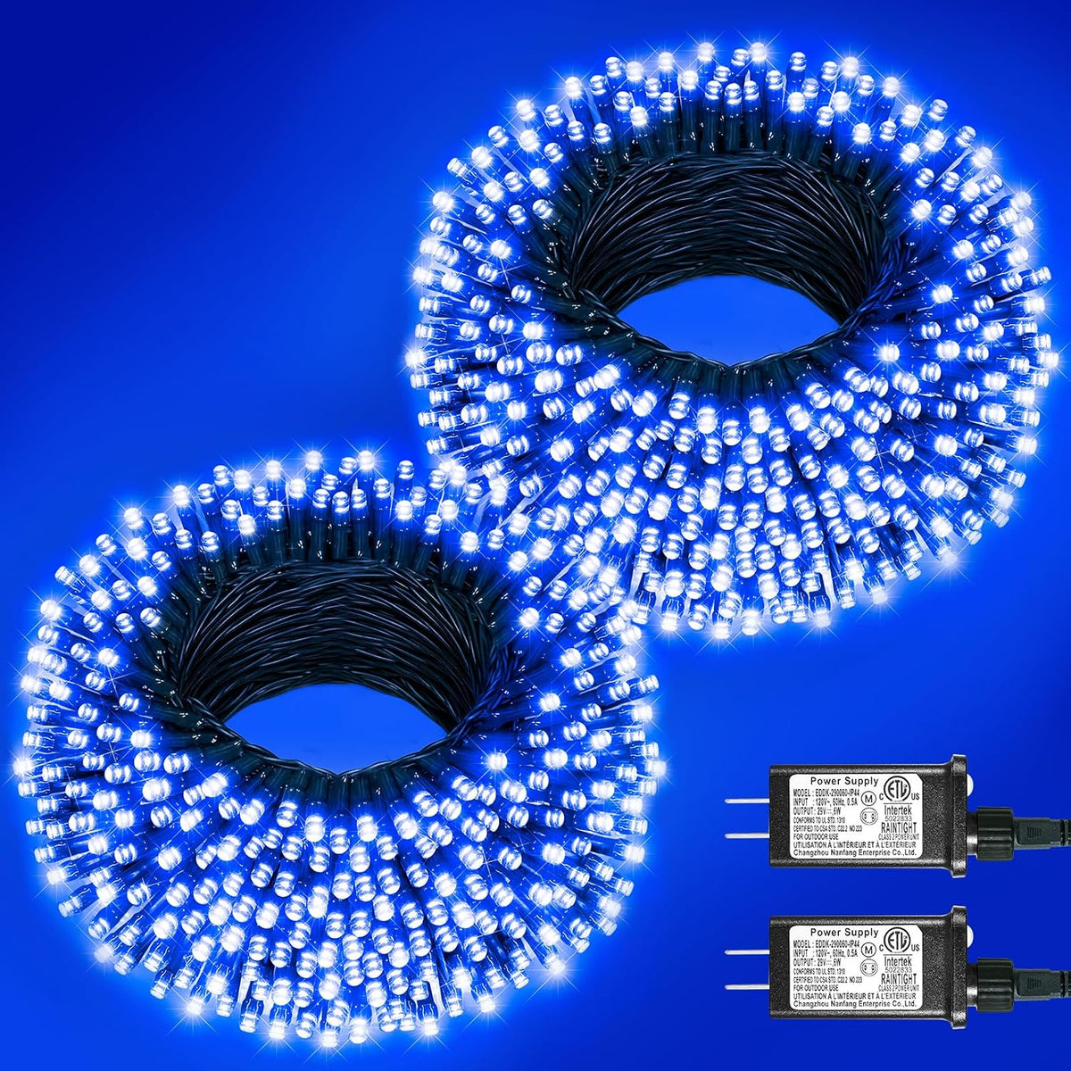2 Pack Christmas Lights Outdoor, Total 200FT 600 LED Christmas Tree Lights