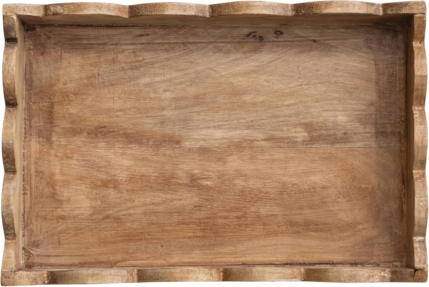 Mango Wood Scalloped Tray / Natural
