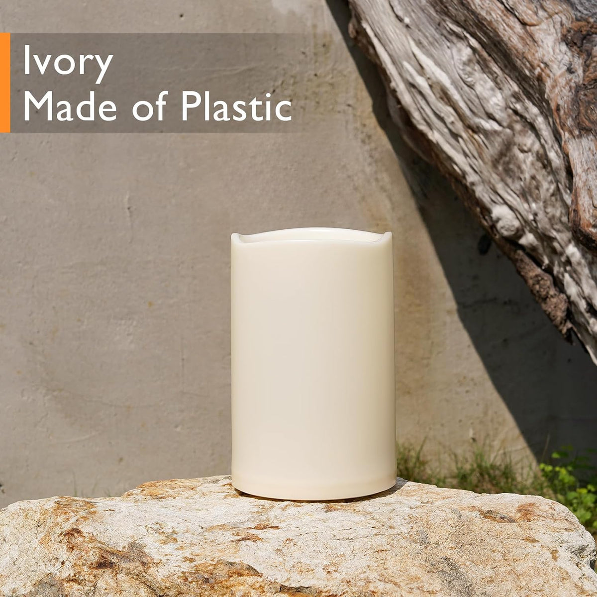 Homemory 6" x 9" Extra Large Outdoor Waterproof Candle with Auto 6H Timer | LED Flickering Pillar Candle Battery