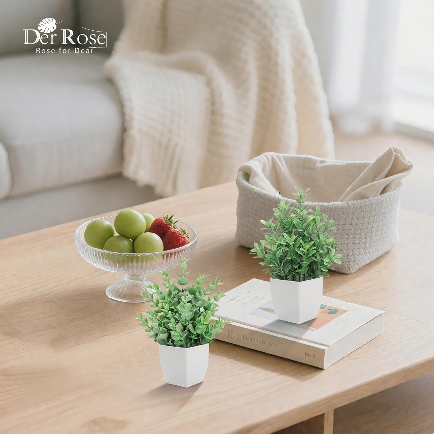Fake Plants Small Artificial Plants Faux Plants Indoor / Grey / Set of 6