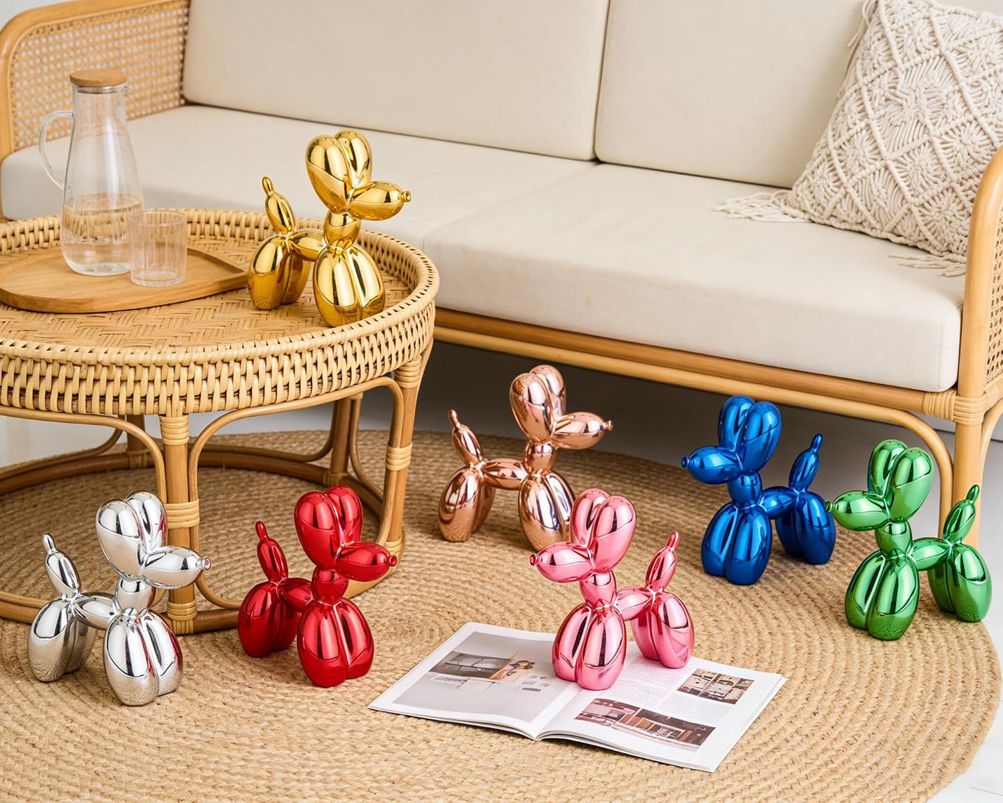 Balloon Dog Statue Decor / 4 Inch / Shiny Silver