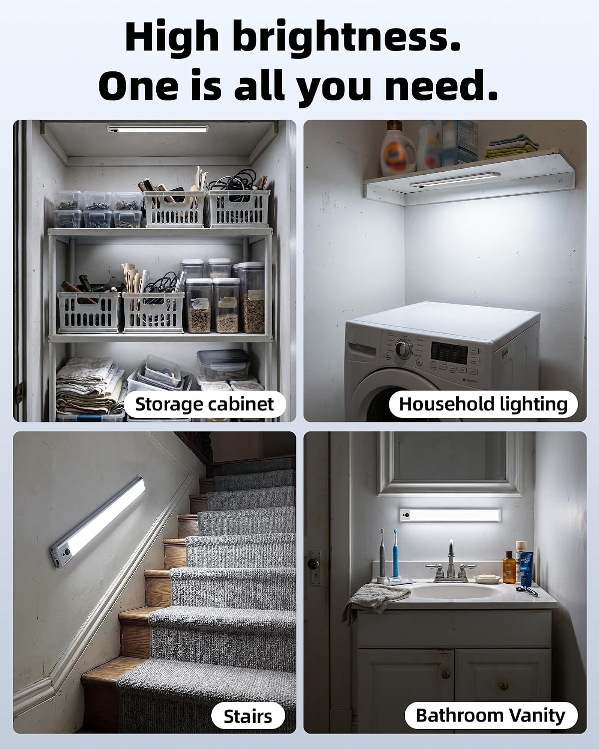 EZVALO 6 Pack Under Cabinet Lights, 14.5'' Magnetic Motion Sensor Light, 4000mAh Rechargeable Closet Light with Remote