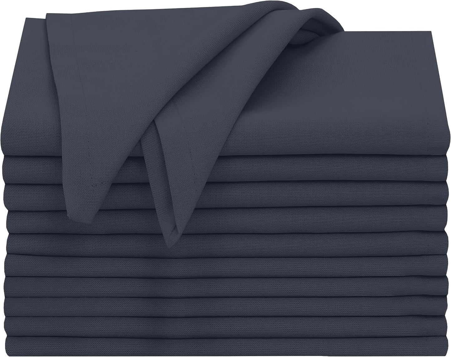 Ruvanti Cloth Napkins Set of 12, 100% Cotton 18”x18” - Ombre Blue | Washable, Soft, Durable & Absorbent Everyday