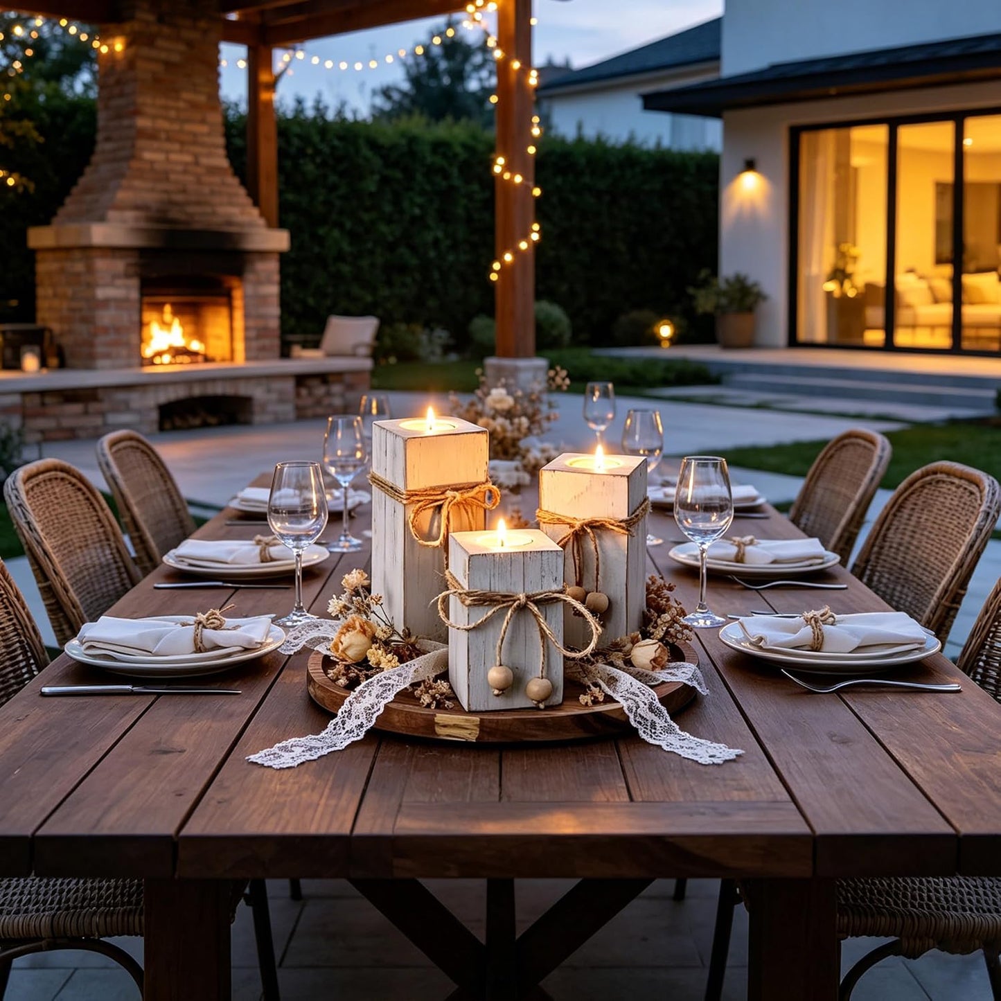 Flameless Candles Farmhouse Decor / Set of 6