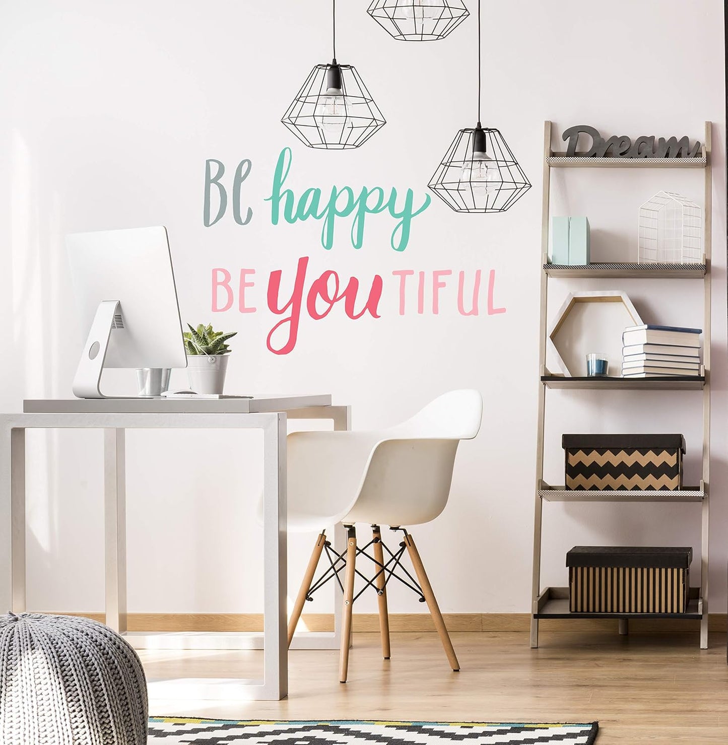 Wall Decals Colorful Quote Stickers / Be Bright, Be Happy, Be You