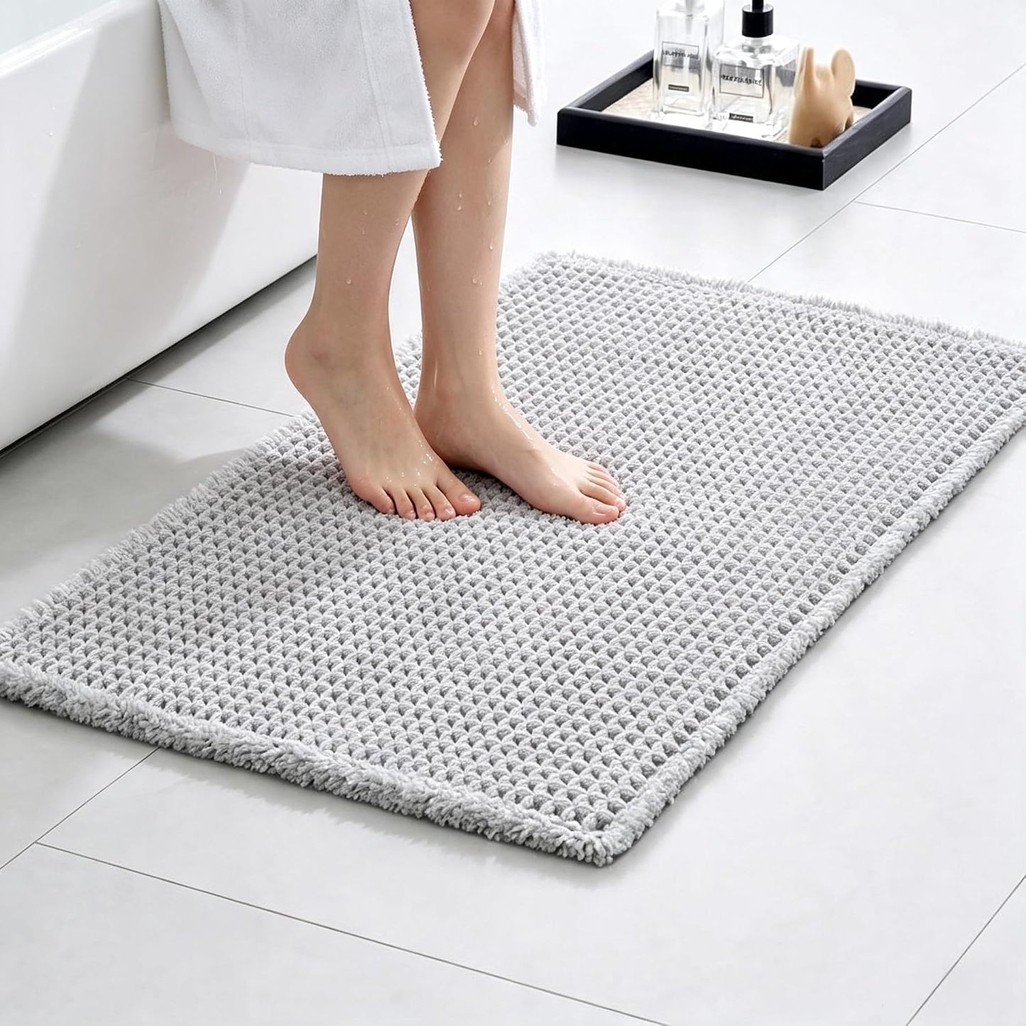 OLANLY Large Bathroom Rugs 44x32, Extra Soft Absorbent Chenille Bath Rugs