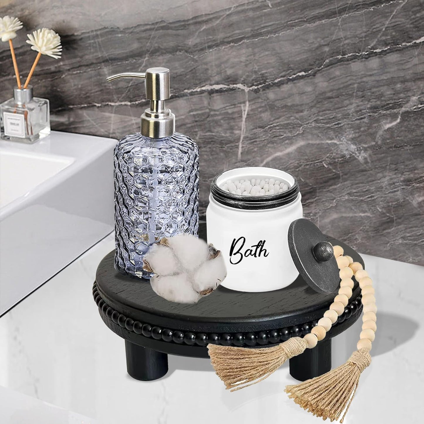 7.6" Wooden Decorative Tray