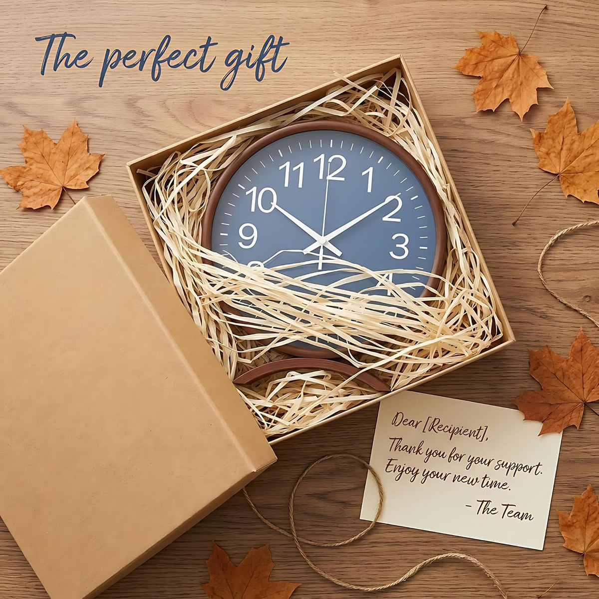Maxspace Table Clock-8 Inch Silent Non-Ticking Wooden Timepiece Desk Clock, Battery Operated Decor Round Clock for
