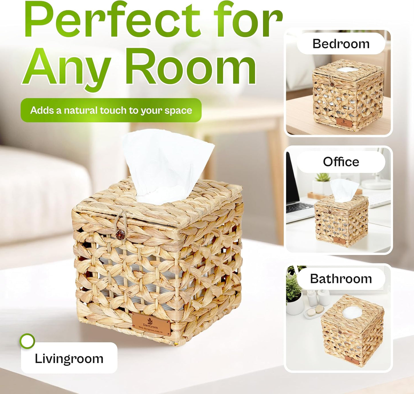 Woven Decorative Cover / Set 2 / Natural / Set of 2