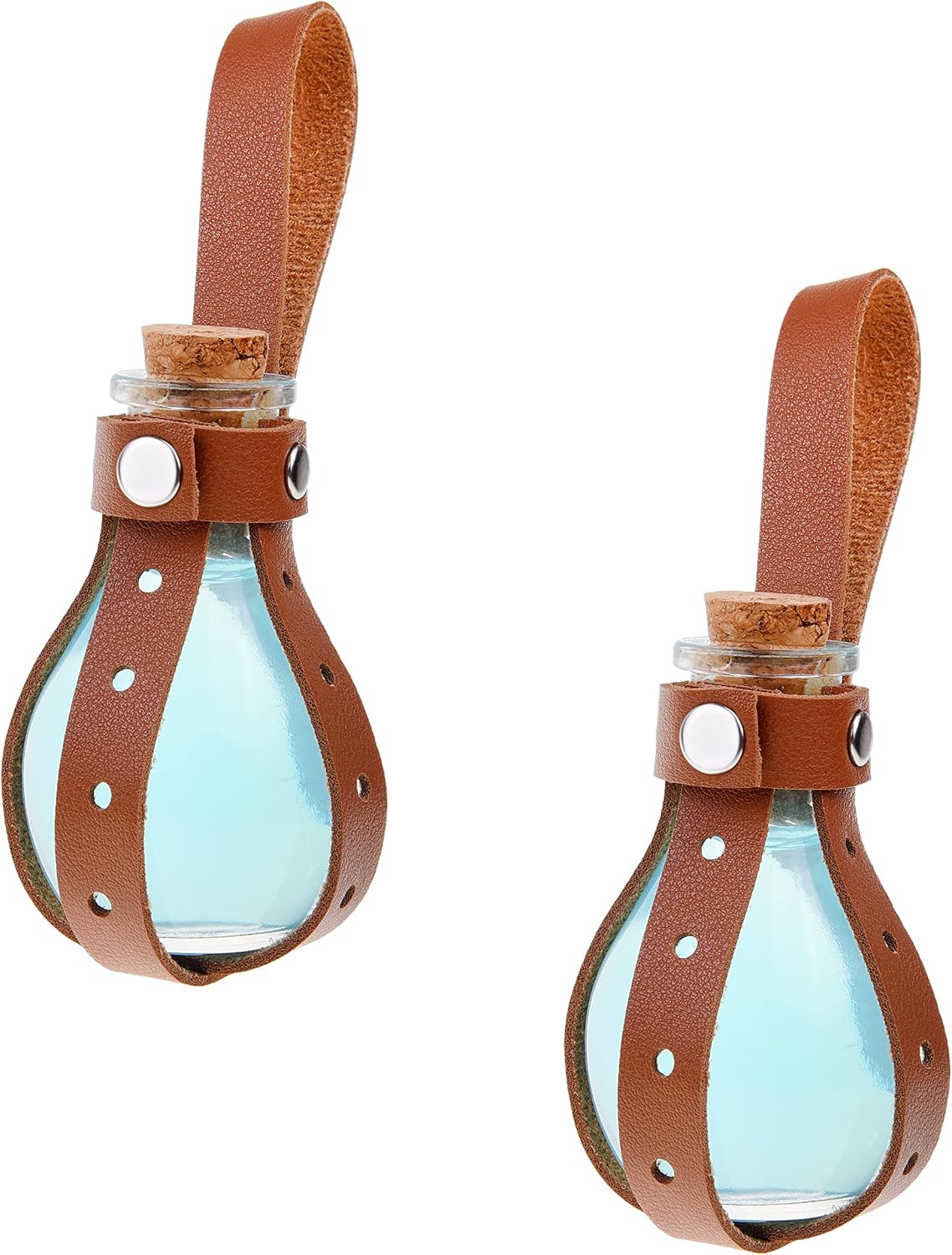 Eco-Fused Cosplay Potion Bottle with Holder - Clear Spherical, Wizard, Witch Costume Accessory - Stopper, Holder, Belt Loop