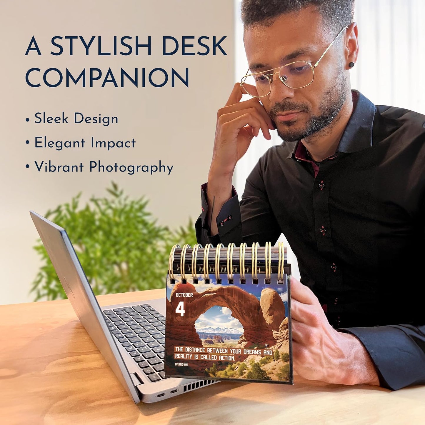 Inspirational Gifts for Men, Motivational Desk Calendar, 366 Daily Quotes | Office Gifts for Men, Perpetual