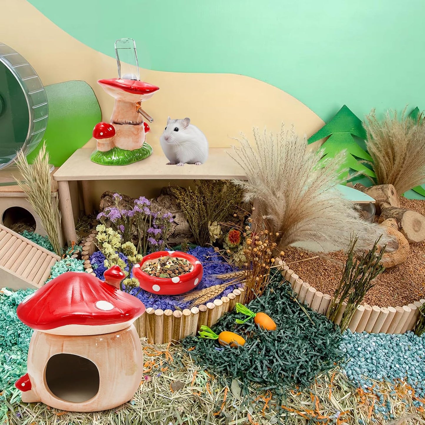 Stand / Ceramic Hamster Hideout / Set of 3