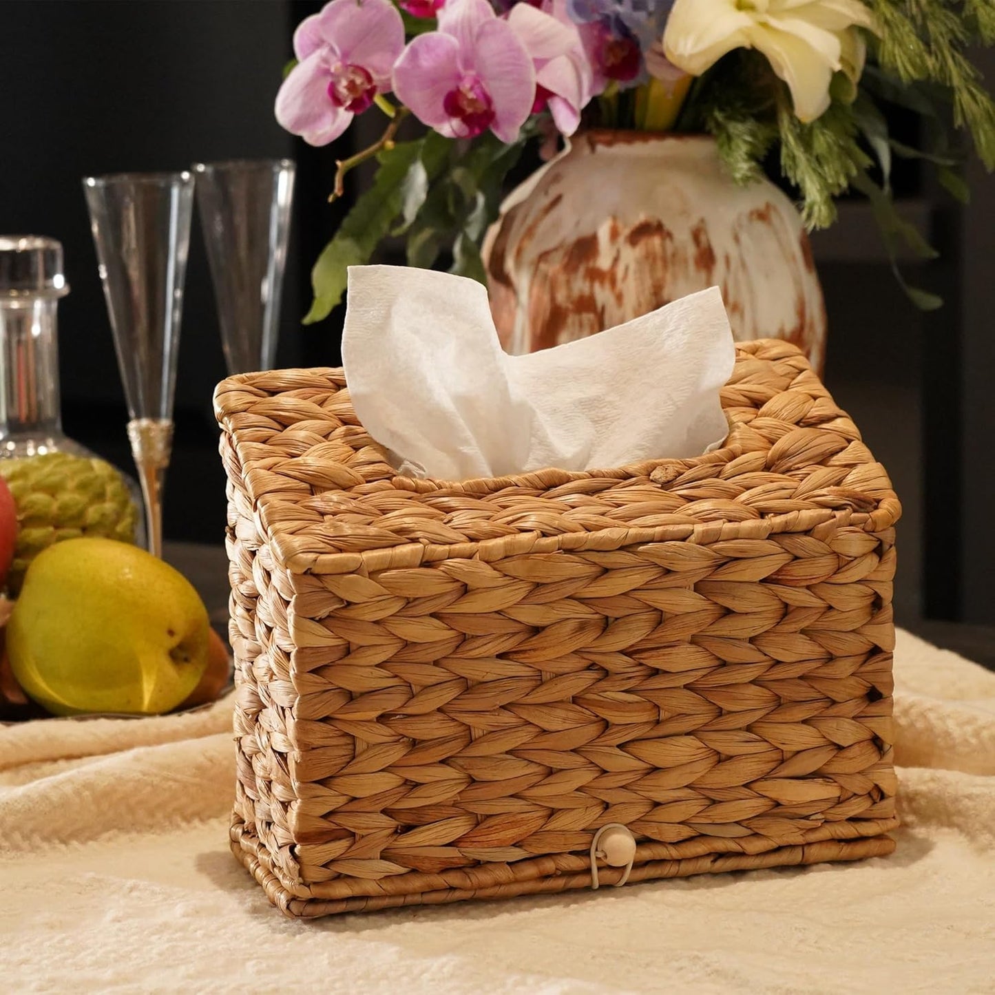 Handwoven Towel Holder / Water Hyacinth / Single
