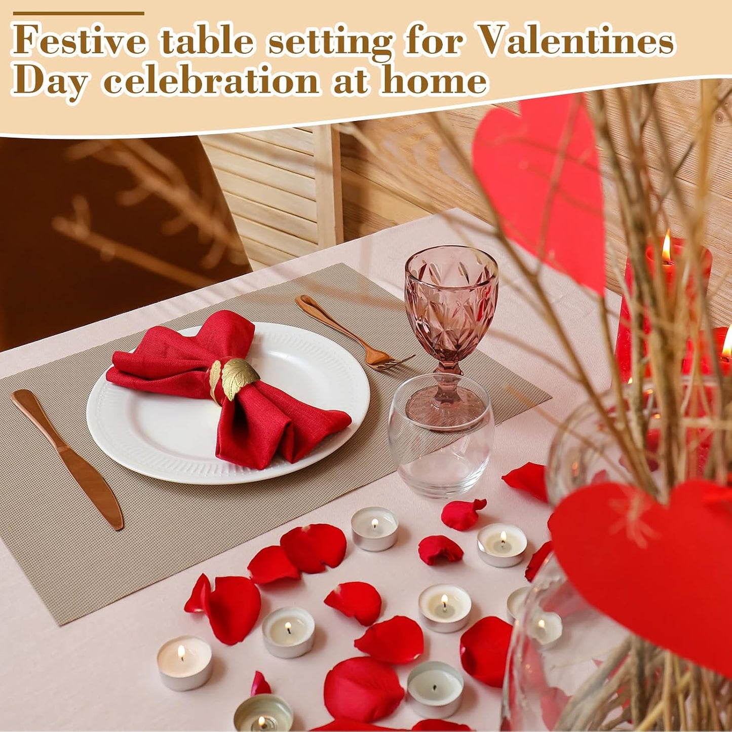 50 Pcs Gold Napkin Rings Metal Napkin Holders Bulk, Willow Leaves