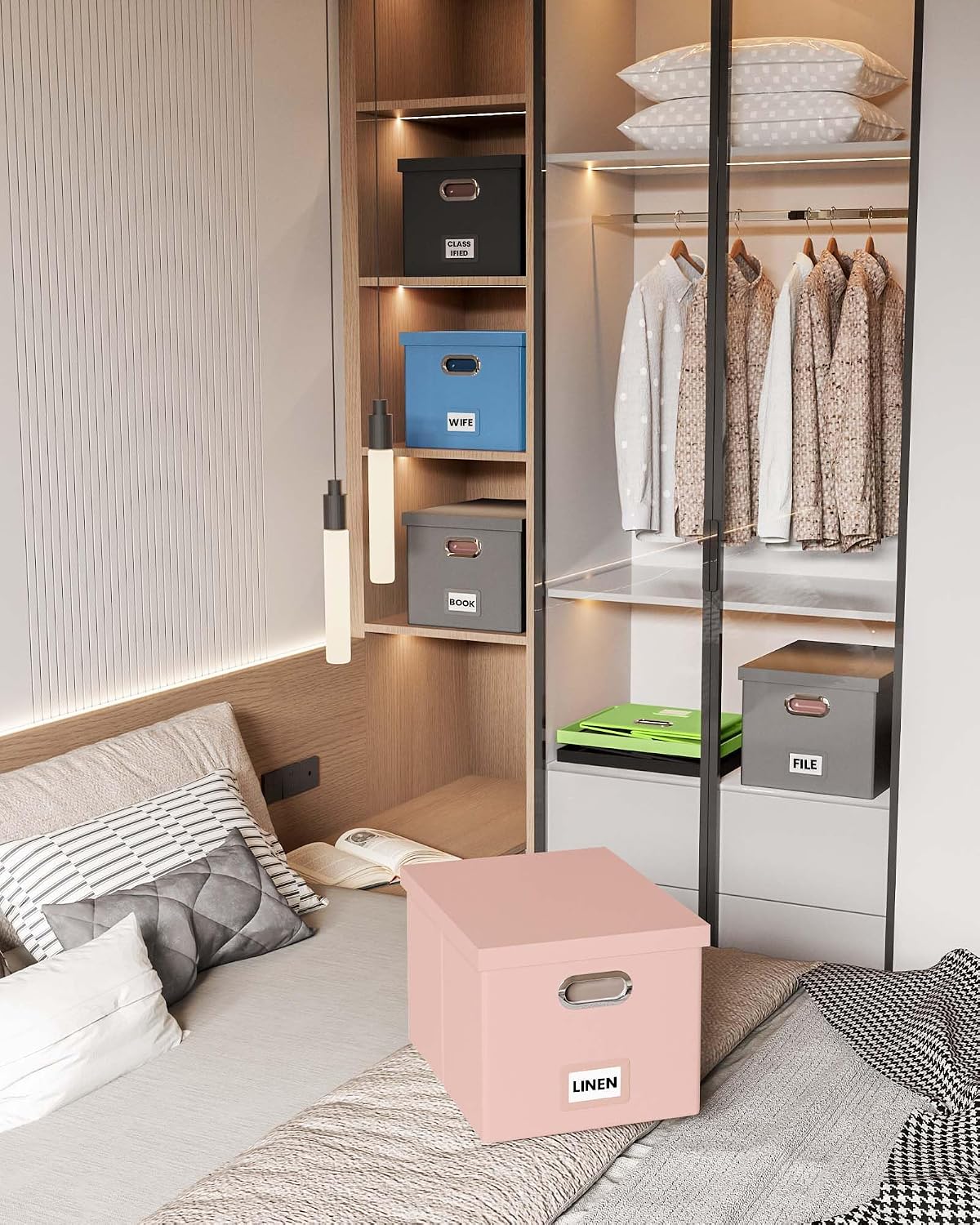File Organizer Box / Cream-pink