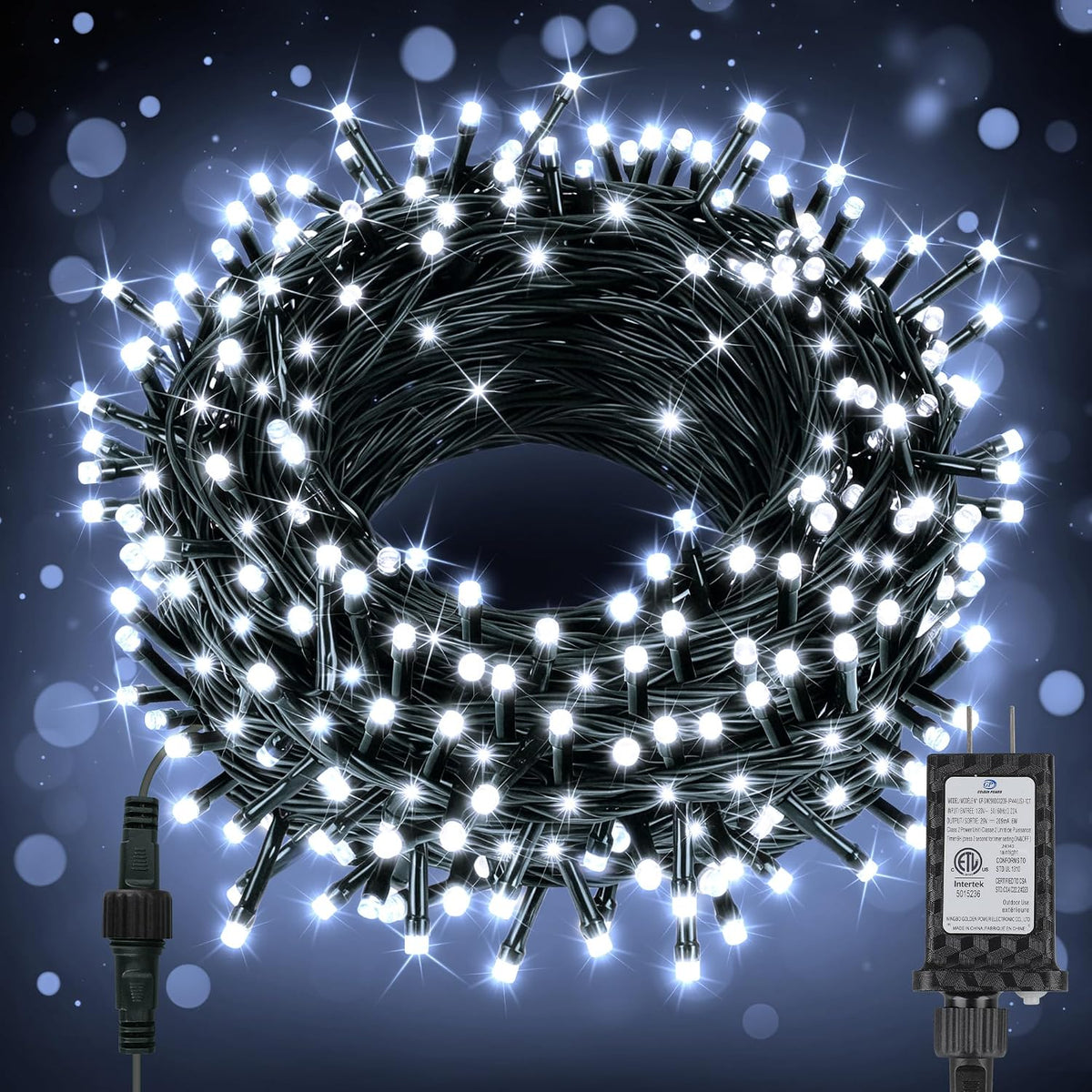 33FT Christmas Decorative Mini Lights, 100 LED Green Wire Fairy Starry String Lights Plug in, Timer & Memory & 8 Modes, for Indoor Outdoor Xmas Tree Wedding Party Decoration, Cool White