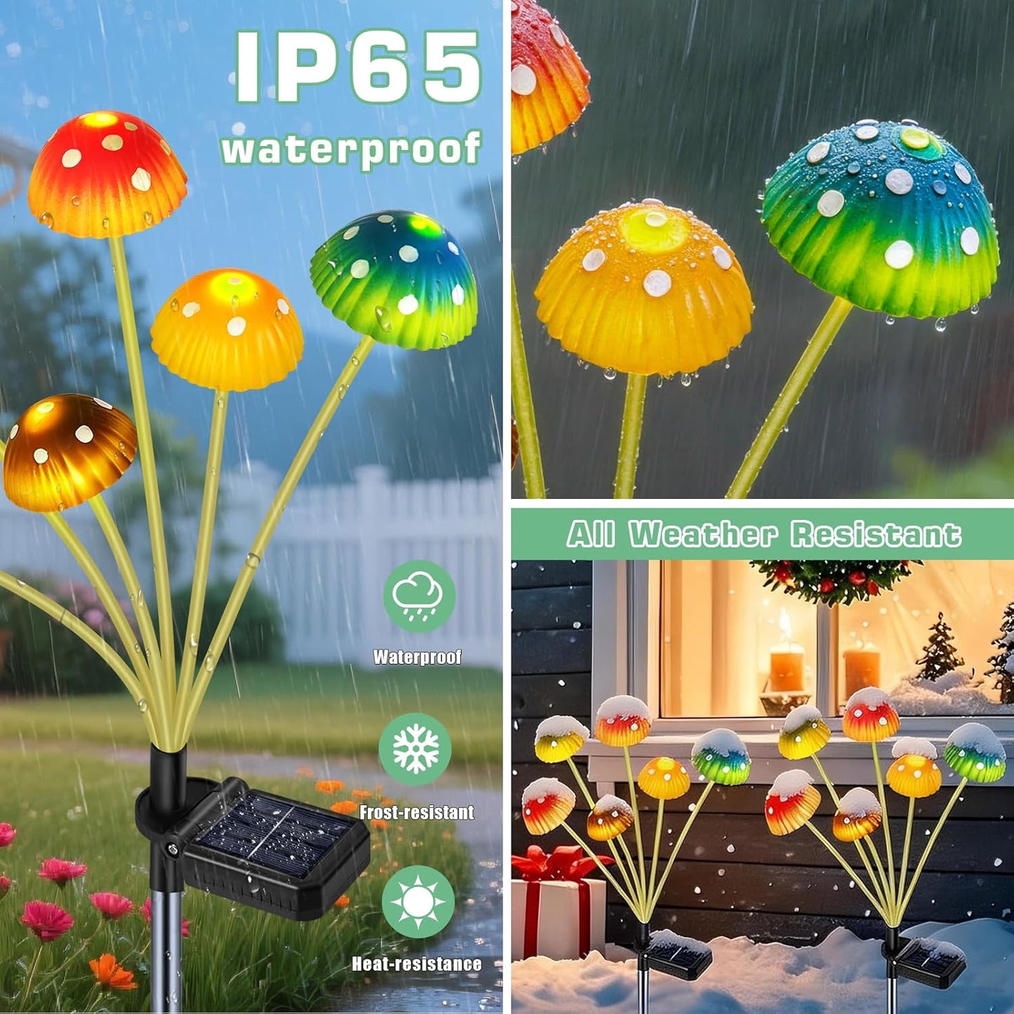 Solar for Outside / Mushroom Lights / Set of 2